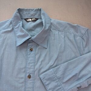 The North Face Men's Smokey Blue Long Sleeve‎ Button Up Shirt XL